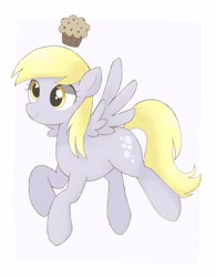 Size: 1598x2048 | Tagged: dead source, safe, artist:ginmaruxx, derpy hooves, pegasus, pony, g4, cute, derpabetes, female, food, mare, muffin, solo
