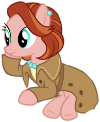 Size: 355x436 | Tagged: safe, artist:deepestclover80, edit, edited screencap, screencap, cathy o'marea, earth pony, pony, g4, hearthbreakers, background pony, background removed, catherine o'hara, clothes, coat, ear piercing, earring, female, home alone, jewelry, kate mccallister, mare, movie reference, necklace, piercing, ponified, simple background, solo, transparent background, traveling mare, underhoof