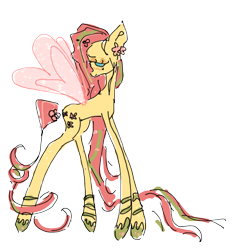 Size: 500x533 | Tagged: safe, artist:russianvore, fluttershy, flutter pony, g4, concave belly, fluttershy (g5 concept leak), g5 concept leaks, long legs, race swap, redesign, simple background, transparent background