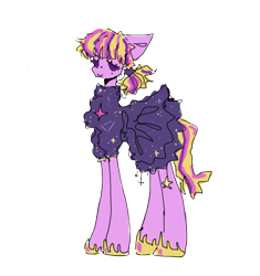 Size: 500x533 | Tagged: safe, artist:russianvore, twilight sparkle, earth pony, pony, g4, clothes, dress, earth pony twilight, floppy ears, hoof shoes, race swap, shoes, simple background, skirt, transparent background