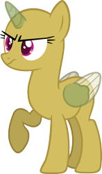 Size: 974x1661 | Tagged: safe, artist:pegasski, oc, oc only, alicorn, pony, g4, stranger than fan fiction, alicorn oc, bald, base, eyelashes, female, frown, horn, mare, open mouth, raised hoof, simple background, solo, transparent background, two toned wings, wings