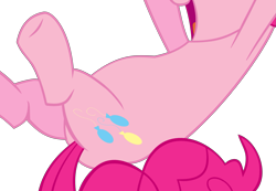 Size: 1777x1229 | Tagged: safe, artist:slb94, edit, vector edit, pinkie pie, earth pony, pony, g4, too many pinkie pies, belly, cropped, open mouth, pictures of bellies, simple background, solo, transparent background, vector
