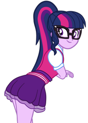 Size: 902x1262 | Tagged: safe, artist:gmaplay, sci-twi, twilight sparkle, equestria girls, g4, ass, butt, looking at you, looking back, looking back at you, sci-twibutt, simple background, solo, transparent background, twibutt