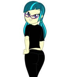 Size: 1624x1926 | Tagged: safe, artist:gmaplay, juniper montage, equestria girls, g4, ass, butt, junibum montage, looking at you, simple background, solo, transparent background
