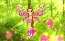 Size: 1203x762 | Tagged: safe, artist:selenaede, artist:user15432, fairy, human, equestria girls, g4, barely eqg related, base used, believix, boots, clothes, crossover, equestria girls style, equestria girls-ified, fairy wings, flora (winx club), green wings, high heel boots, high heels, pink shoes, rainbow s.r.l, shoes, socks, solo, wings, winx club