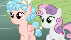 Size: 1280x720 | Tagged: safe, screencap, cozy glow, sweetie belle, g4, marks for effort, female, filly
