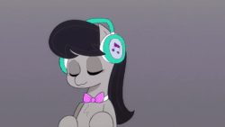 Size: 1280x720 | Tagged: safe, artist:another_pony, dj pon-3, octavia melody, vinyl scratch, earth pony, pony, unicorn, g4, music to my ears, animated, blushing, caught, closed, cute, eye, eyes, eyes closed, female, floating heart, frown, grin, gritted teeth, headbob, headphones, heart, lesbian, magic, mare, ship:scratchtavia, shipping, smiling, sound, sunglasses, telekinesis, this will end in a night on the couch, vibing, webm