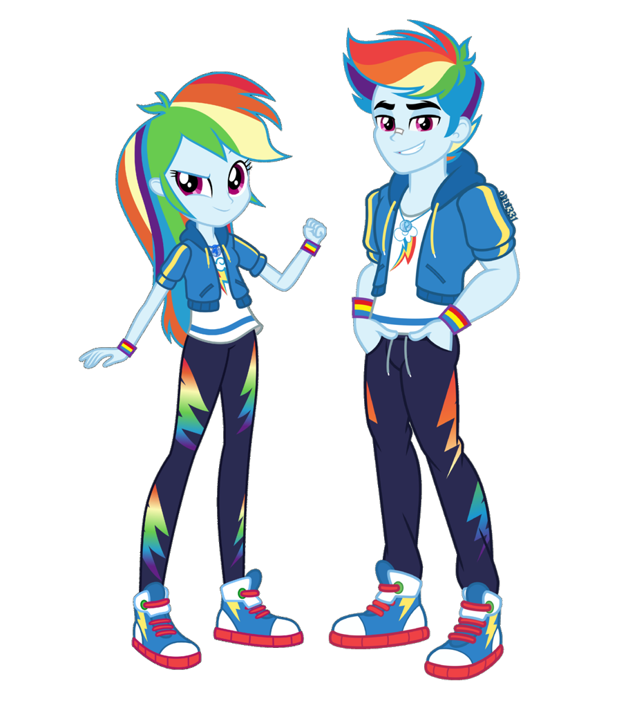 3011181 - safe, artist:carolinajt, human, equestria girls, alphabet lore,  collar, crossover, duo, duo male, equestria girls-ified, f, gradient  background, headband, humanized, looking at each other, looking at someone,  male, ninja, species swap