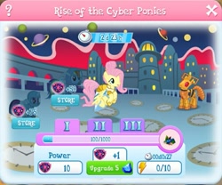 Size: 757x630 | Tagged: safe, gameloft, screencap, fluttershy, cyber pony, pegasus, pony, g4, clothes, doctor who, ponified, space