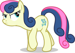 Size: 8510x5992 | Tagged: safe, artist:starcollider, bon bon, sweetie drops, earth pony, pony, g4, magical mystery cure, absurd resolution, bon bon is not amused, female, looking up, mare, show accurate, simple background, solo, transparent background, unamused, vector