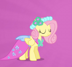 Size: 645x600 | Tagged: artist needed, safe, fluttershy, g4, animated, bouncing, clothes, dancing, dress, gala dress, gif