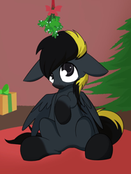 Size: 1200x1600 | Tagged: safe, artist:nevaylin, oc, oc only, oc:shadow whip, pegasus, pony, christmas, holiday, solo