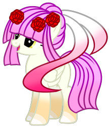 Size: 1566x1802 | Tagged: safe, artist:riariirii2, oc, oc only, pegasus, pony, base used, colored hooves, flower, flower in hair, open mouth, pegasus oc, simple background, smiling, solo, transparent background, wings