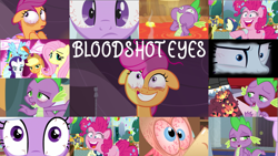 Size: 1971x1109 | Tagged: safe, edit, edited screencap, editor:quoterific, screencap, applejack, bon bon, comet tail, fluttershy, philomena, pinkie pie, rainbow dash, rarity, scootaloo, spike, starlight glimmer, sweetie drops, twilight sparkle, a bird in the hoof, a matter of principals, do princesses dream of magic sheep, dragon quest, for whom the sweetie belle toils, g4, it's about time, princess spike, secrets and pies, sleepless in ponyville, swarm of the century, sweet and smoky, bloodshot eyes, dragonsneeze, lava, mane seven, mane six, monitor everything