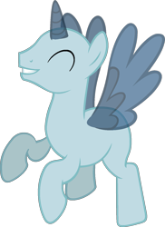 Size: 1101x1513 | Tagged: safe, artist:pegasski, oc, oc only, alicorn, pony, friendship university, g4, alicorn oc, bald, base, eyes closed, flying, horn, male, simple background, smiling, solo, stallion, transparent background, transparent horn, transparent wings, two toned wings, wings