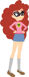 Size: 225x586 | Tagged: safe, artist:sturk-fontaine, editor:mario101, alien, equestria girls, g4, alien shirt, clothes, equestria girls-ified, glasses, penelope, simple background, skirt, solo, the loud house, white background