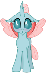 Size: 486x765 | Tagged: safe, artist:byteslice, ocellus, changedling, changeling, g4, .svg available, :o, blushing, female, open mouth, simple background, solo, spread wings, standing, svg, transparent background, vector, wings