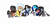 Size: 4305x1944 | Tagged: safe, artist:aestheticallylithi, artist:kb-gamerartist, oc, oc only, oc:abella, oc:blueberry oatmeal, oc:krissy, oc:lithium frost, oc:tippy toes, pegasus, pony, unicorn, 2021 community collab, derpibooru community collaboration, asexual, asexual pride flag, bandage, blank flank, brush, choker, clothes, coat, corset, ear piercing, earring, feather, female, flag, flower, flower in hair, freckles, gay pride flag, glasses, glowing horn, grin, headphones, heels on a horse, high heels, hoodie, horn, jewelry, leonine tail, lesbian pride flag, levitation, lip piercing, magic, makeup, mare, markings, mascara, multicolored hair, necklace, necktie, paintbrush, piercing, pride, pride flag, raised hoof, rose, shoes, simple background, smiling, socks, spiked wristband, spread wings, striped socks, tape, telekinesis, thigh highs, transparent background, wall of tags, wings, wristband