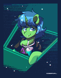 Size: 2346x3000 | Tagged: safe, artist:ciderpunk, oc, oc:alope ruby aspendale, pony, unicorn, clothes, commission, high res, retrowave, synthwave