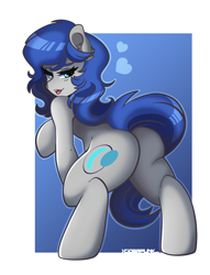 Size: 2290x3000 | Tagged: safe, artist:ciderpunk, derpibooru exclusive, oc, oc only, earth pony, pony, bipedal, butt, commission, female, high res, looking back, mare, plot, solo