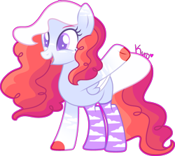 Size: 2473x2207 | Tagged: safe, artist:kurosawakuro, oc, oc only, pegasus, pony, base used, clothes, female, high res, magical lesbian spawn, mare, offspring, parent:pinkie pie, parent:rainbow dash, parents:pinkiedash, simple background, socks, solo, transparent background, two toned wings, wings