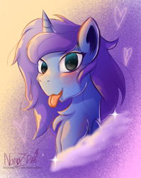 Size: 1366x1714 | Tagged: safe, artist:nanazdina, princess luna, alicorn, pony, lunadoodle, g4, cloud, cute, doodle, female, filly, love, lunabetes, royal sisters, simple background, solo, woona, younger