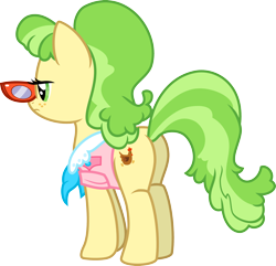 Size: 3108x3000 | Tagged: safe, artist:jeatz-axl, chickadee, ms. peachbottom, earth pony, pony, g4, butt, clothes, female, glasses, high res, mare, plot, simple background, solo, transparent background, unamused, vector