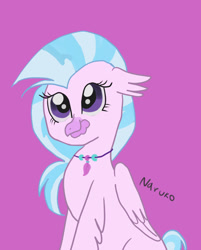 Size: 1024x1276 | Tagged: safe, artist:wrath-marionphauna, silverstream, pony, g4, derp, jewelry, necklace, smiling, solo