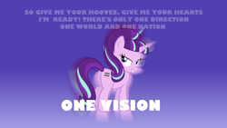 Size: 1920x1080 | Tagged: safe, artist:90sigma, editor:grapefruitface, starlight glimmer, pony, unicorn, g4, butt, equal cutie mark, equality, evil starlight, female, looking at you, mare, plot, queen (band), solo, song reference, wallpaper, zoom blur