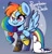 Size: 2255x2371 | Tagged: safe, artist:sakukitty, rainbow dash, pegasus, pony, g4, alternate hairstyle, clothes, cute, dashabetes, dress, eyebrows, eyebrows visible through hair, female, gala dress, heart eyes, high res, mare, raised hoof, smiling, solo, spread wings, wingding eyes, wings