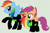 Size: 609x400 | Tagged: safe, artist:jadeharmony, artist:painterede, rainbow dash, scootaloo, pegasus, pony, g4, base used, clothes, duo, female, filly, gray background, mare, open mouth, raised hoof, simple background, the washouts, uniform, washouts uniform