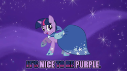 Size: 1280x720 | Tagged: safe, edit, edited screencap, part of a set, screencap, twilight sparkle, pony, unicorn, g4, suited for success, clothes, dress, female, gala dress, mare, solo