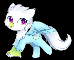 Size: 1759x1434 | Tagged: artist needed, safe, oc, oc:furat feather, classical hippogriff, hippogriff, hybrid, ponygriff, chibi