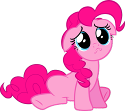 Size: 517x460 | Tagged: safe, artist:404compliant, pinkie pie, earth pony, pony, a friend in deed, g4, .svg available, animated, cute, female, floppy ears, puppy dog eyes, sad, sadorable, simple background, solo, svg, transparent background, vector