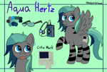 Size: 2500x1700 | Tagged: safe, artist:bloodysticktape, oc, pegasus, pony, :p, computer, raised hoof, reference sheet, tongue out, walkman