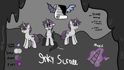 Size: 1920x1080 | Tagged: safe, artist:inky scroll, oc, oc only, oc:inky scroll, pony, unicorn, male, reference sheet, solo, tendrils