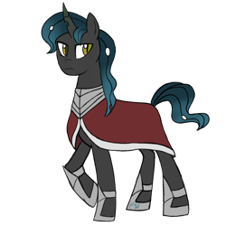 Size: 3000x3000 | Tagged: safe, artist:chelseawest, oc, oc only, unnamed oc, changepony, hybrid, pony, adoptable, cloak, clothes, high res, interspecies offspring, male, offspring, parent:king sombra, parent:queen chrysalis, parents:chrysombra, simple background, solo, transparent background