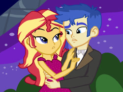 Size: 1022x767 | Tagged: safe, edit, editor:ktd1993, flash sentry, sunset shimmer, equestria girls, g4, female, male, ship:flashimmer, shipping, straight