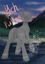 Size: 574x810 | Tagged: safe, artist:dezdark, pony, unicorn, butt, commission, plot, solo, your character here