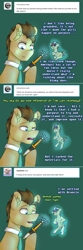 Size: 750x2254 | Tagged: safe, artist:fairyrave, doctor whooves, time turner, oc, oc:neosurgeon, earth pony, pony, lovestruck derpy, g4, comic, doctor who, hologram, male, necktie, sonic screwdriver, stallion, the doctor