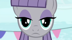 Size: 1280x720 | Tagged: safe, edit, edited screencap, editor:princessember2019, screencap, maud pie, earth pony, pony, g4, the gift of the maud pie, close-up, female, looking at you, mare, solo