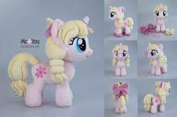 Size: 2000x1324 | Tagged: safe, artist:meplushyou, oc, oc only, oc:lily allure, pony, unicorn, bow, female, filly, hair bow, irl, photo, plushie, solo