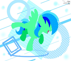 Size: 1410x1208 | Tagged: safe, artist:jadebreeze115, oc, oc only, oc:jade breeze, pegasus, pony, abstract background, base used, cute, dance floor, dancing, male, open mouth, silhouette, spread wings, stallion, wings
