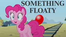 Size: 1920x1080 | Tagged: safe, edit, edited screencap, editor:quoterific, screencap, pinkie pie, earth pony, pony, g4, three's a crowd, balloon, female, open mouth, solo, that pony sure does love balloons