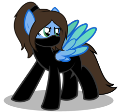 Size: 1284x1191 | Tagged: safe, artist:amgiwolf, oc, oc only, pegasus, pony, clothes, face mask, looking back, mask, ninja, pegasus oc, simple background, solo, transparent background, vector, wings