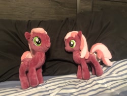 Size: 2048x1536 | Tagged: safe, cheerilee, earth pony, pony, g4, bed, cute, female, irl, mare, photo, plushie, solo