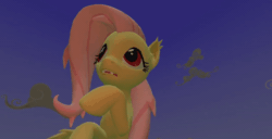 Size: 600x308 | Tagged: artist needed, source needed, safe, fluttershy, bat pony, pony, g4, 3d, animated, bat ponified, flutterbat, gif, race swap, solo