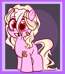 Size: 459x523 | Tagged: safe, artist:smirk, oc, oc only, oc:candy floss, pony, bandaid, blank flank, bruised, cute, female, filly, missing teeth, solo