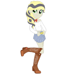 Size: 1700x1700 | Tagged: safe, artist:katelynleeann42, oc, oc only, oc:honey apple, equestria girls, g4, clothes, hat, shirt, simple background, skirt, solo, transparent background