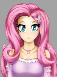 Size: 1024x1366 | Tagged: safe, artist:astevenamedwolf, fluttershy, equestria girls, g4, bust, female, geode of fauna, magical geodes, portrait, simple background, solo